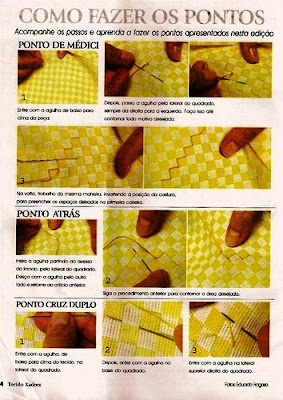 gráficos: como bordar tecido xadrez